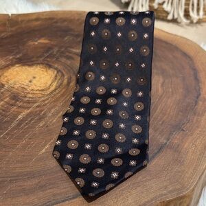 Kiton Black and Brown Patterned Tie